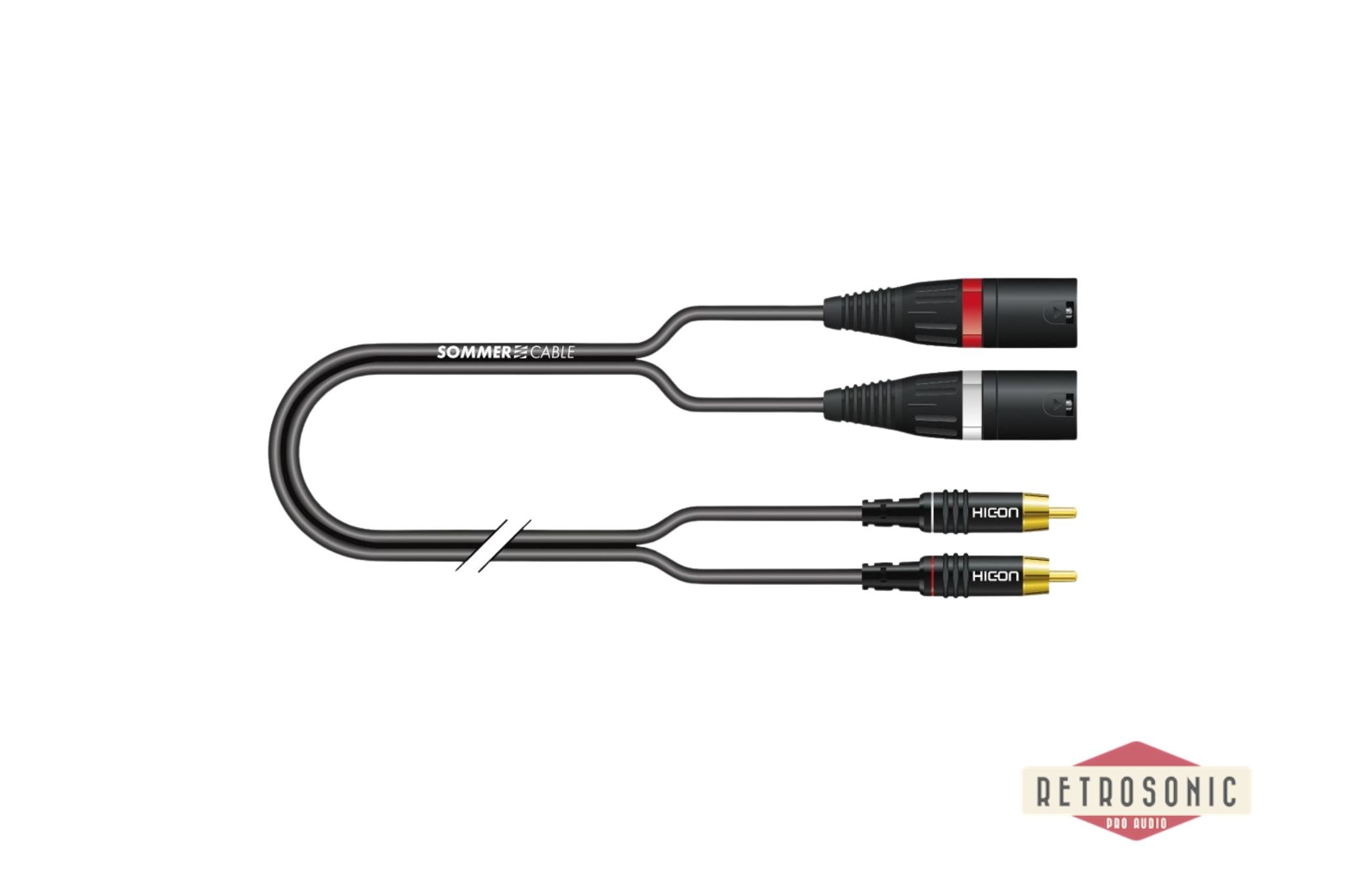 Sommer Stereo split cable Y-patch / adapter cable SC-Onyx, 1 x 0,25 mm² | XLR / RCA, NEUTRIK®  2.5m